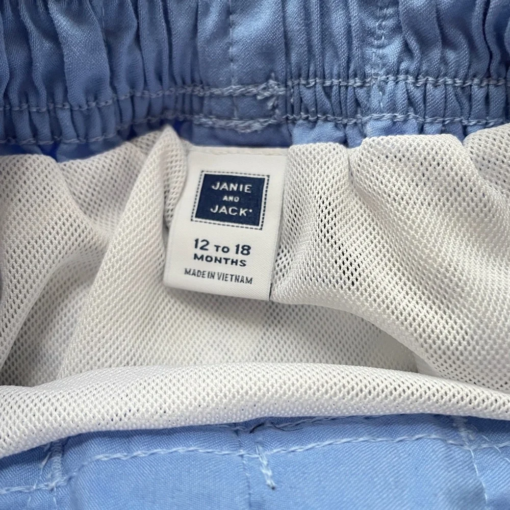 Janie and Jack Toddler Boys 12-18 Months Sailboat Anchor Swim Shorts White Blue